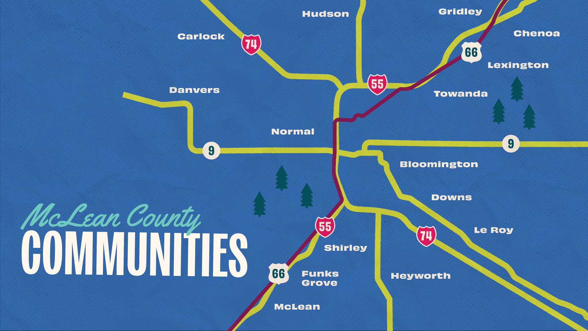 Map of McLean County Communities